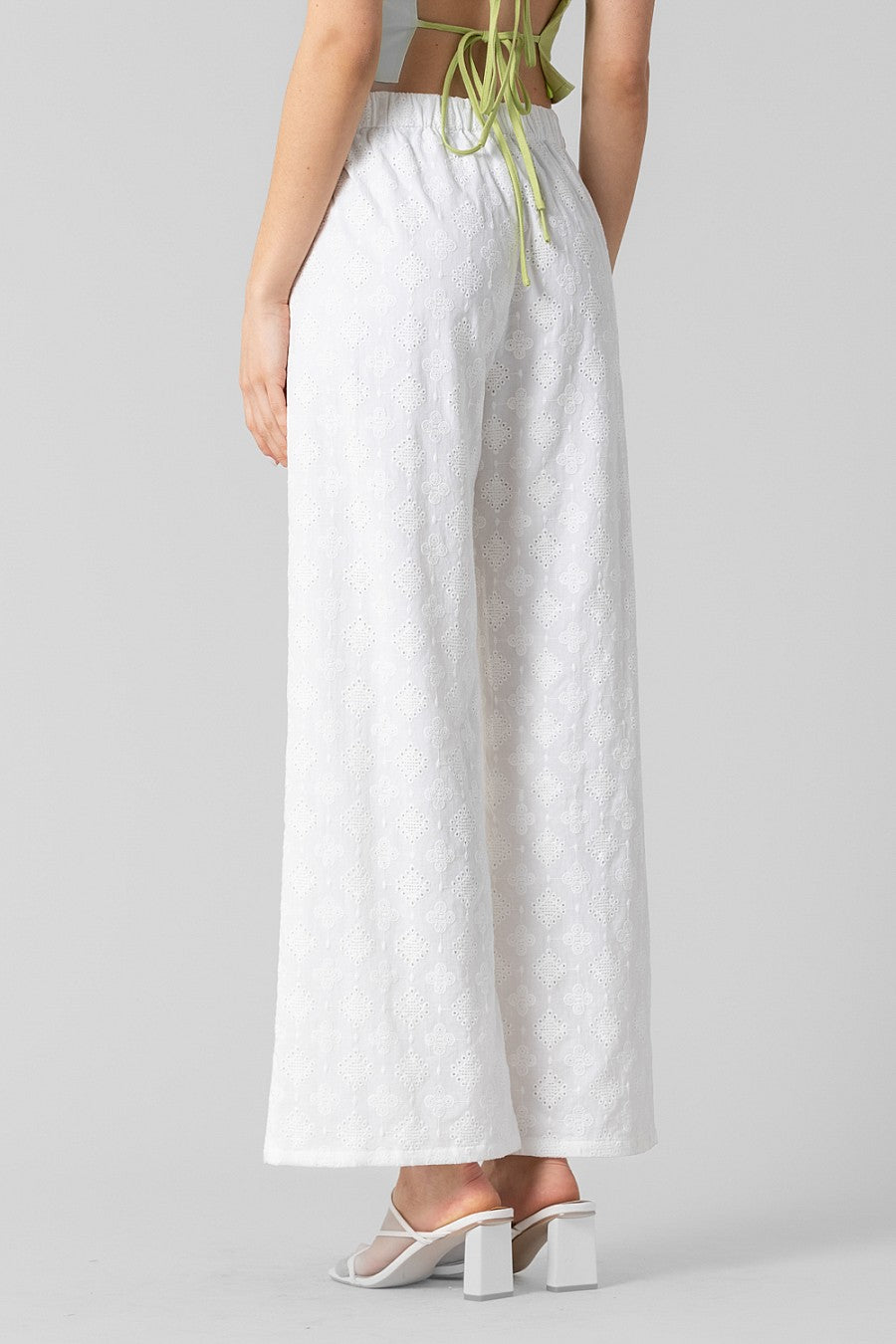 COTTON EYELET PANTS