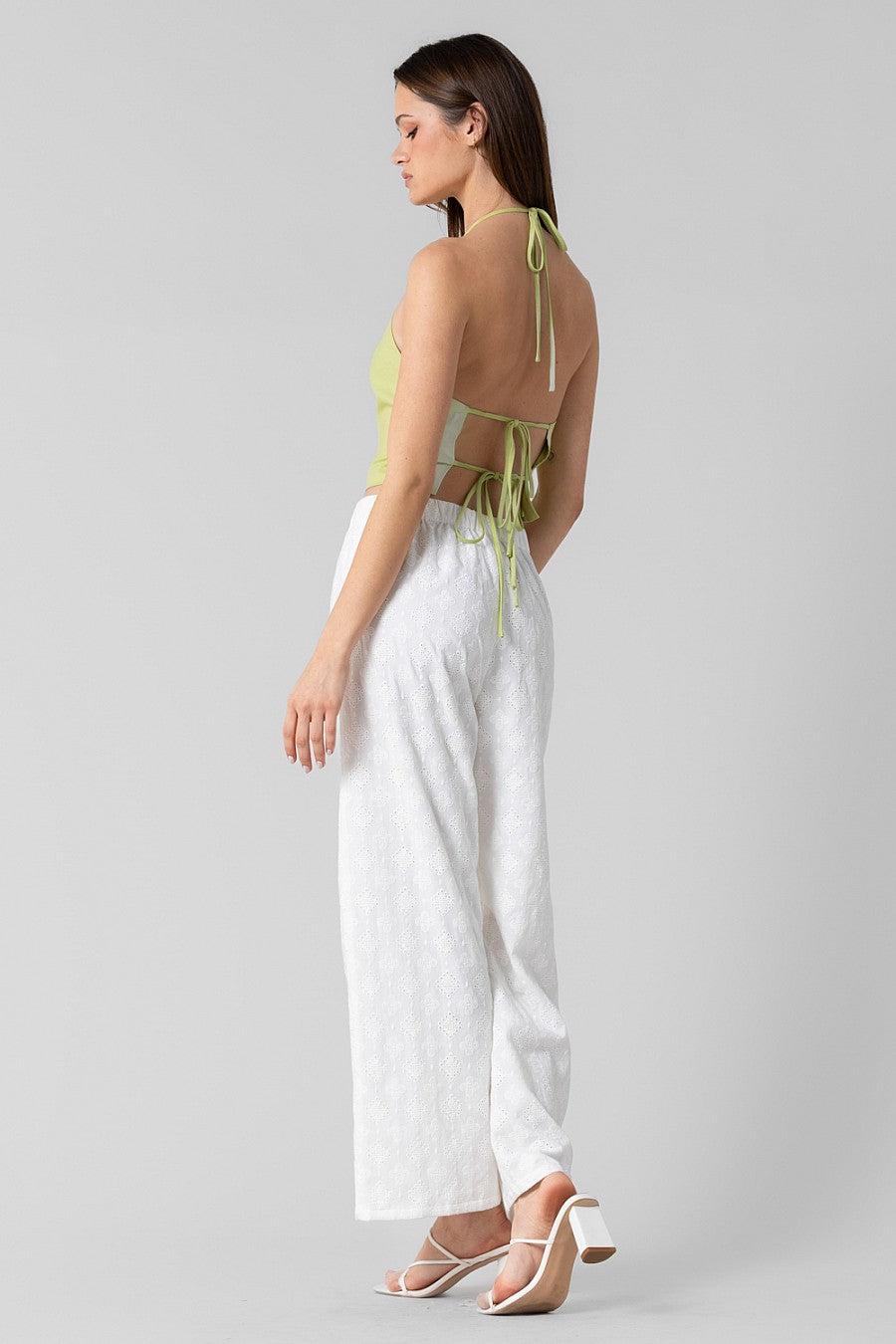 COTTON EYELET PANTS