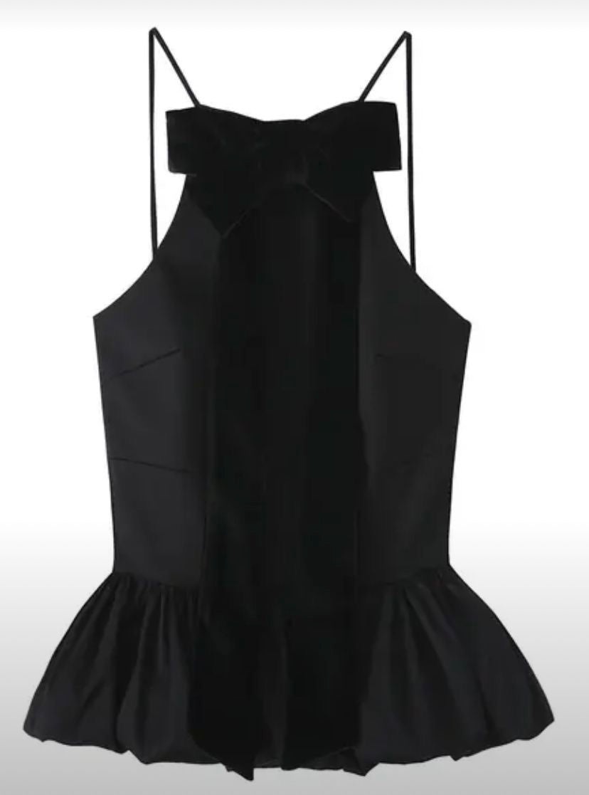 BOW BALLOON POPLIN TOP