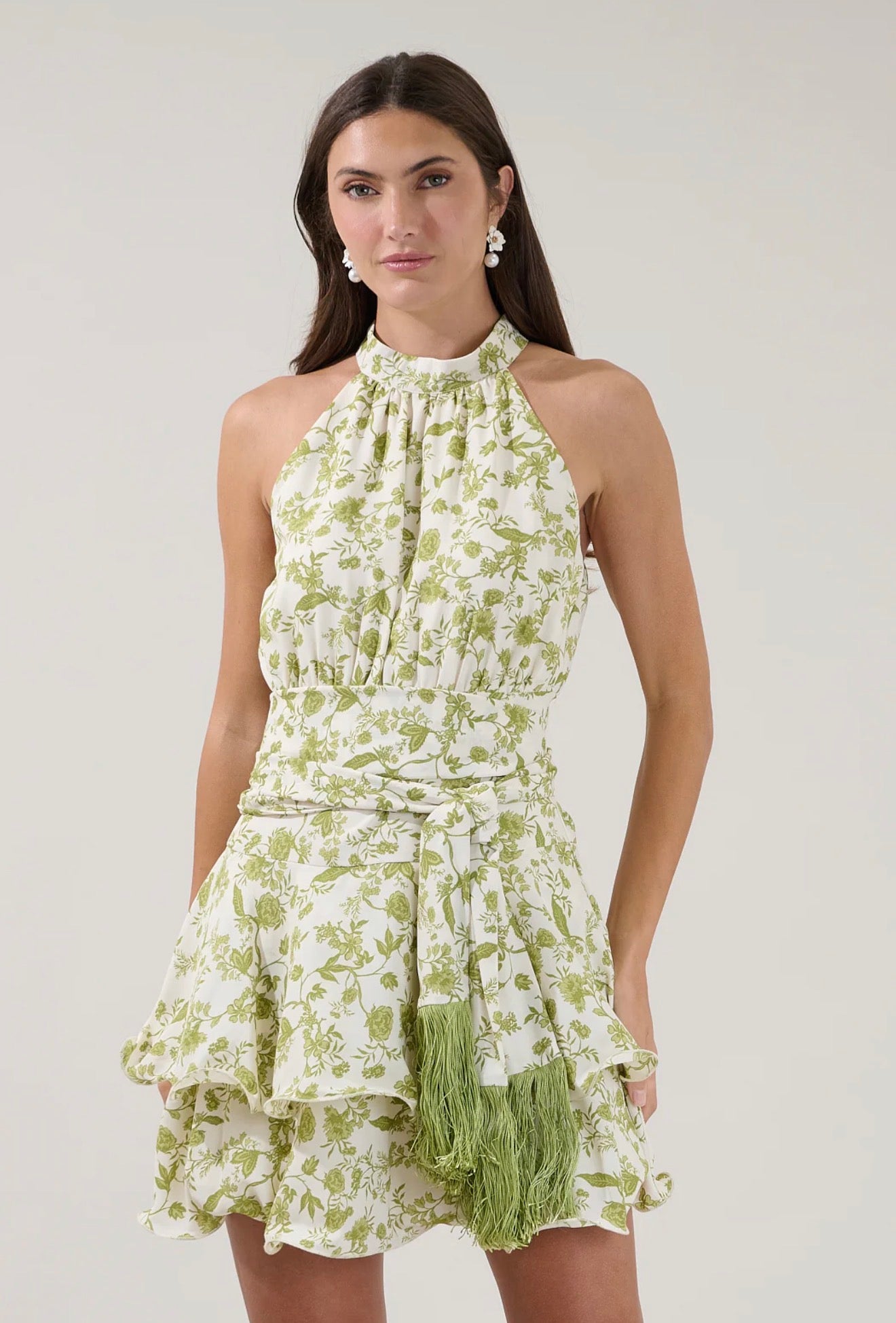 Mariena Ruffle Mini Dress Floral