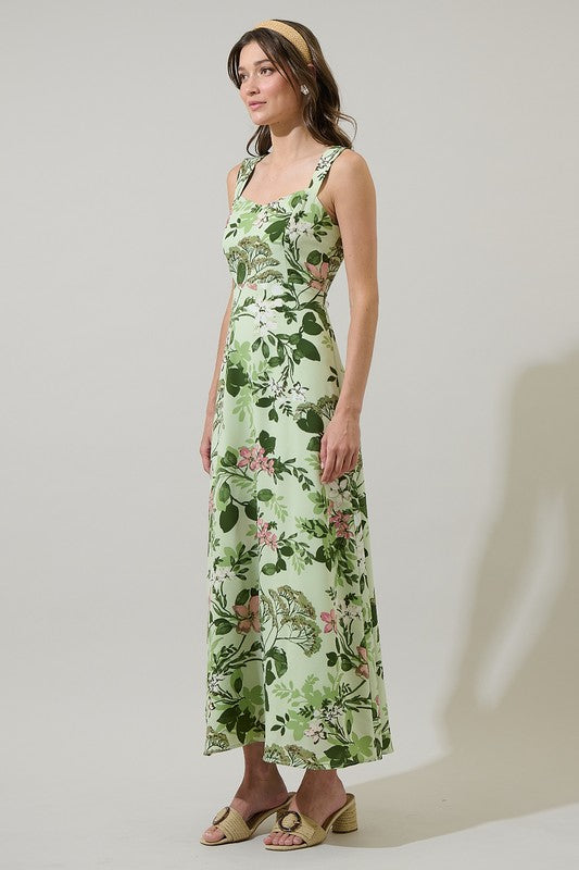 Zane Floral Bary Smocked Maxi Dress