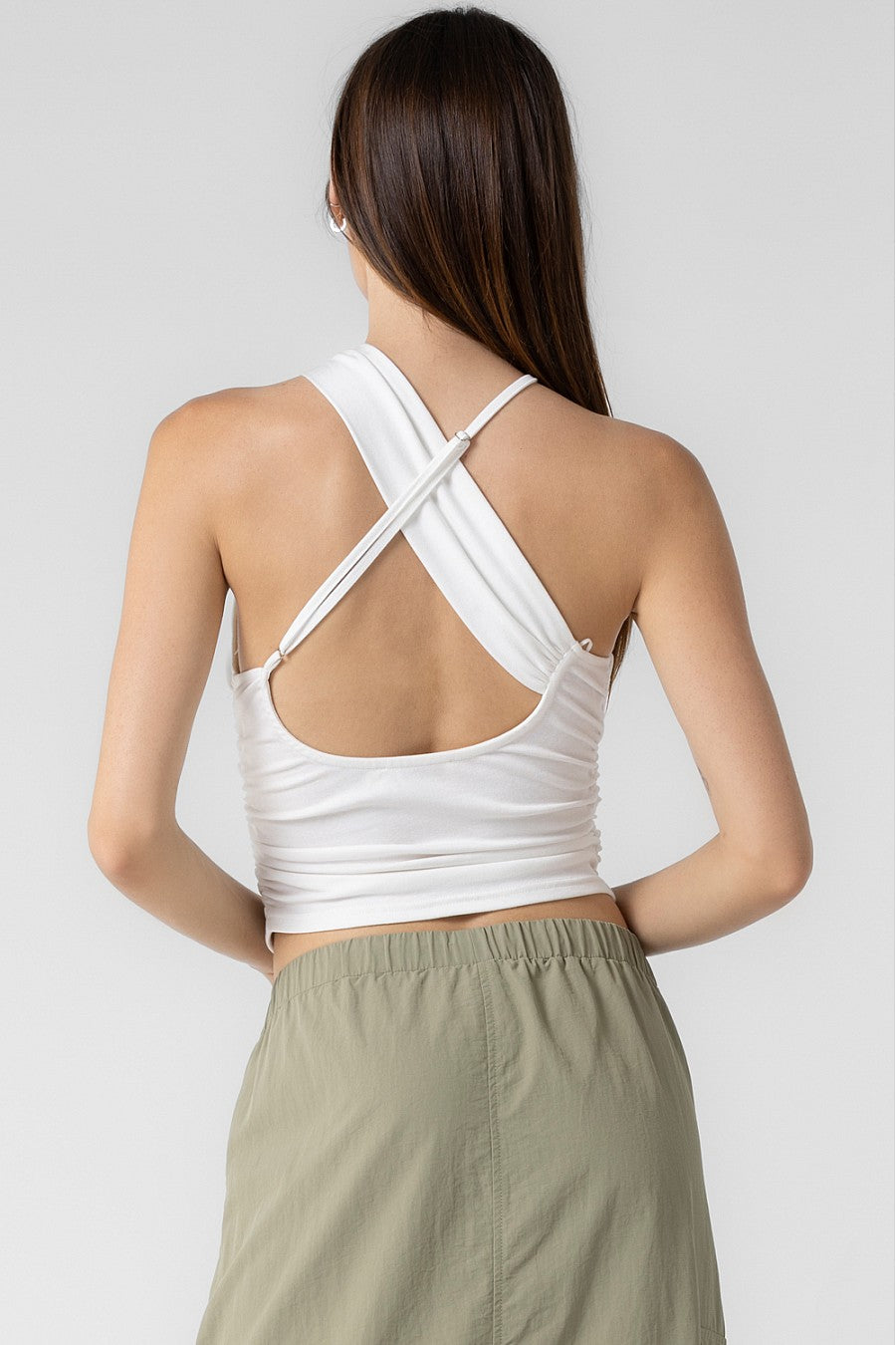 CROSS FRONT HALTER TOP