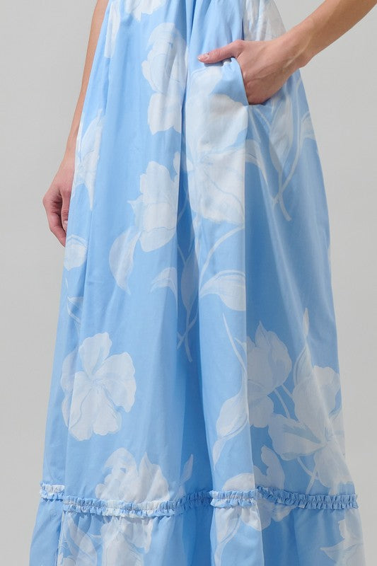 Afina Floral Mazy Smocked Midi Dress