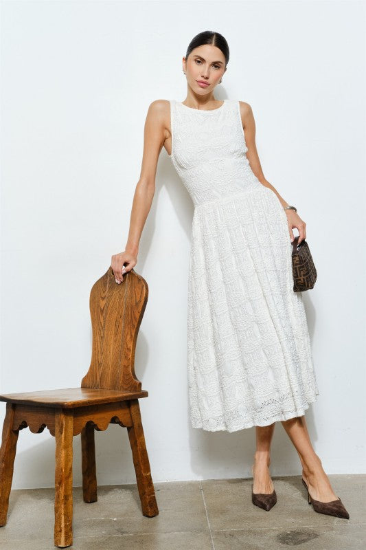 Marcella Eyelet Midi Dress