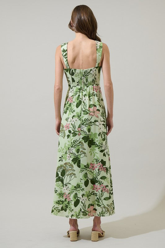 Zane Floral Bary Smocked Maxi Dress