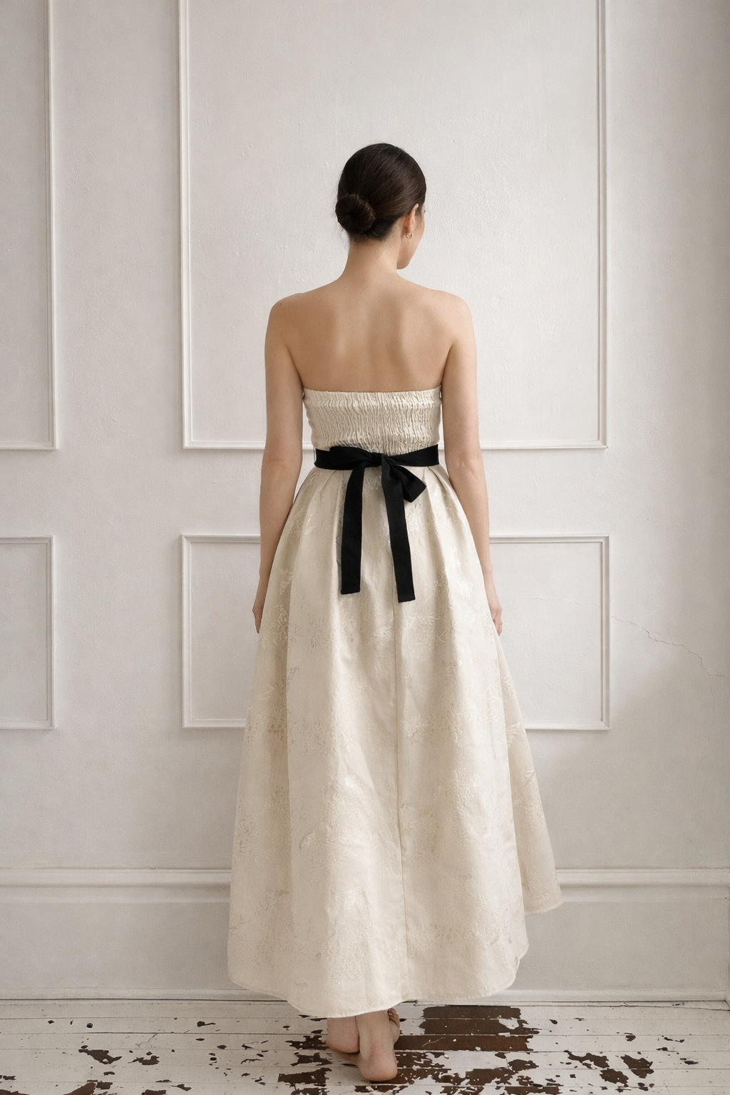 Jacquard Strapless Midi Dress