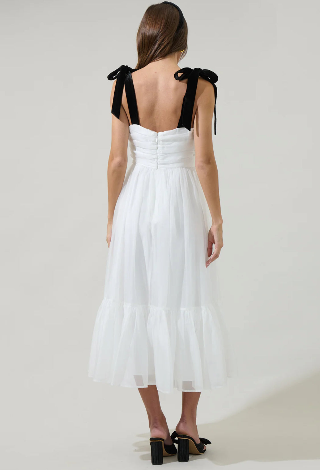 Polina Tulle Ruched Midi Dress