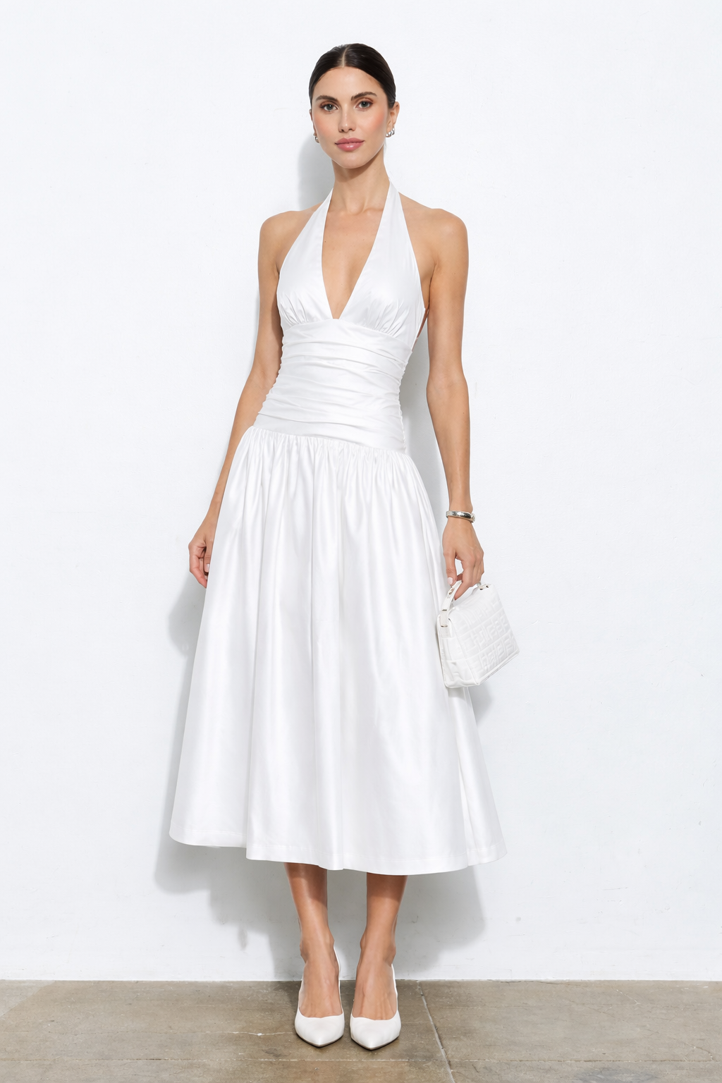 Halter V Neck dress
