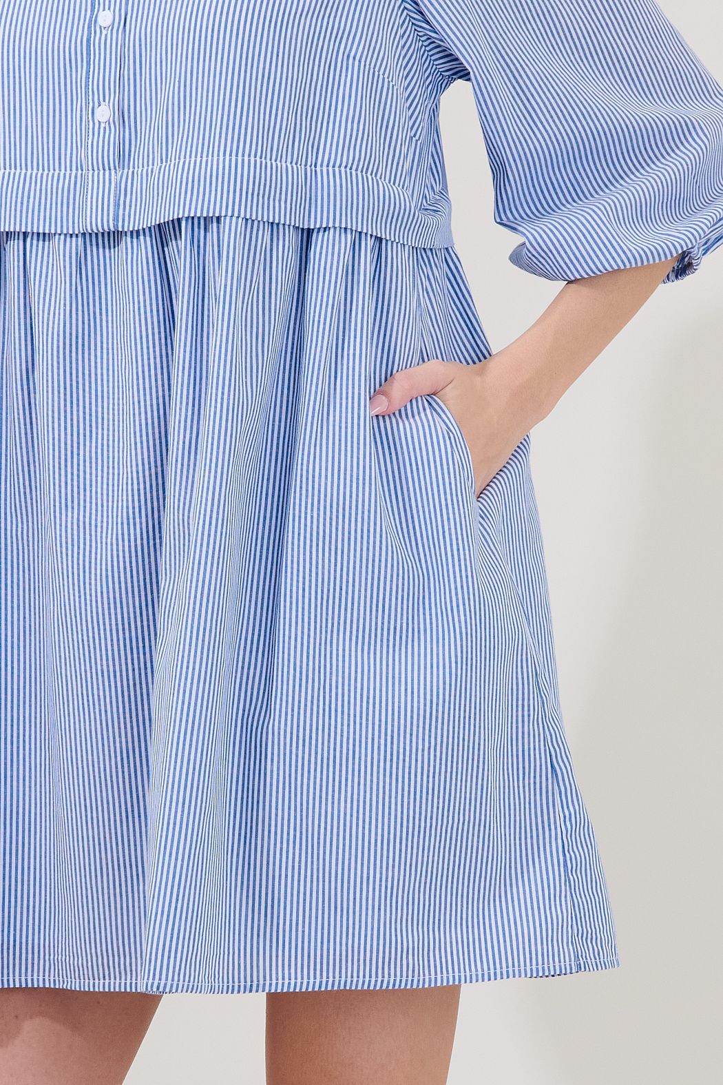Jurane Striped Long Sleeve Mini Dress
