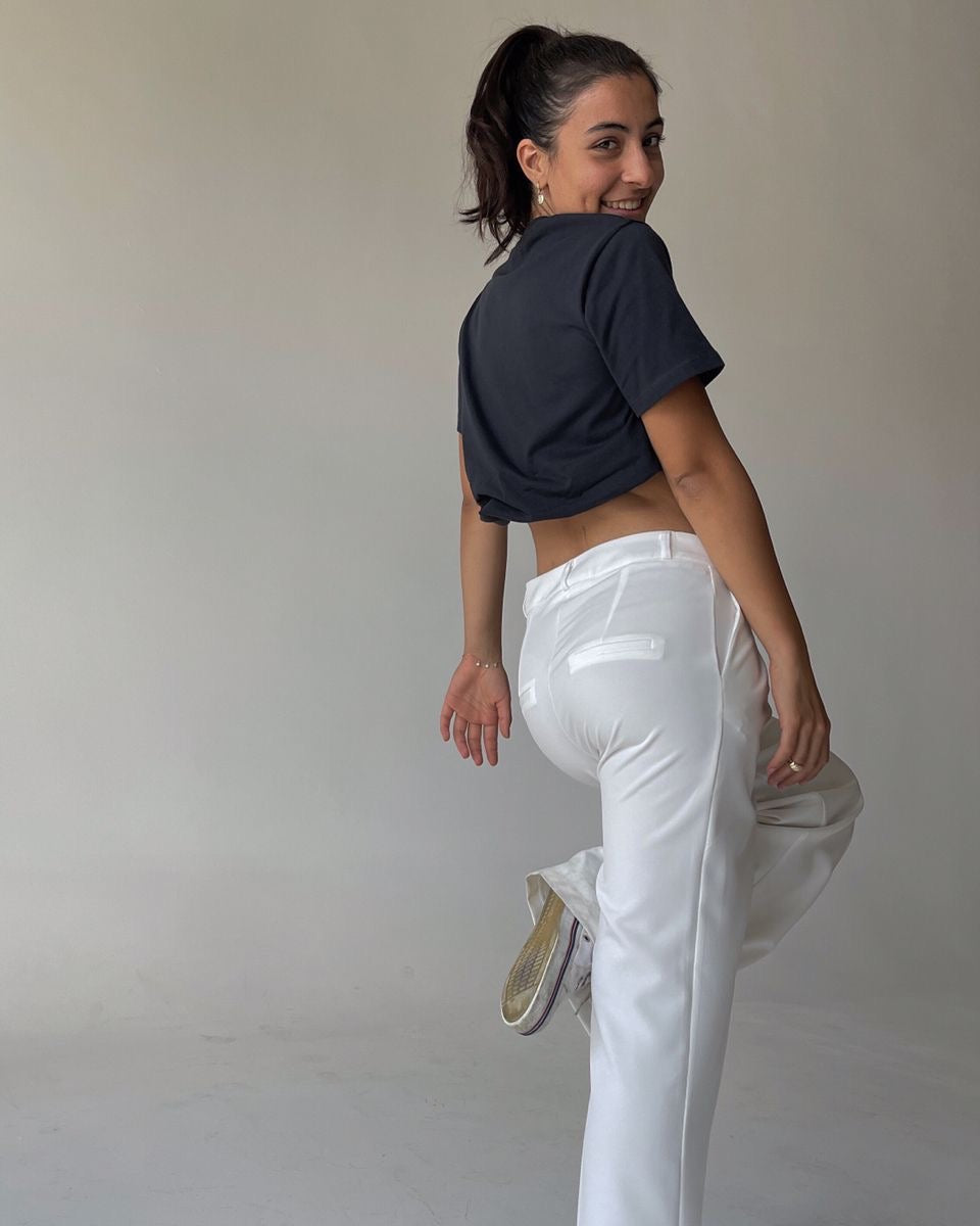 High Waist Straight Suit Pants