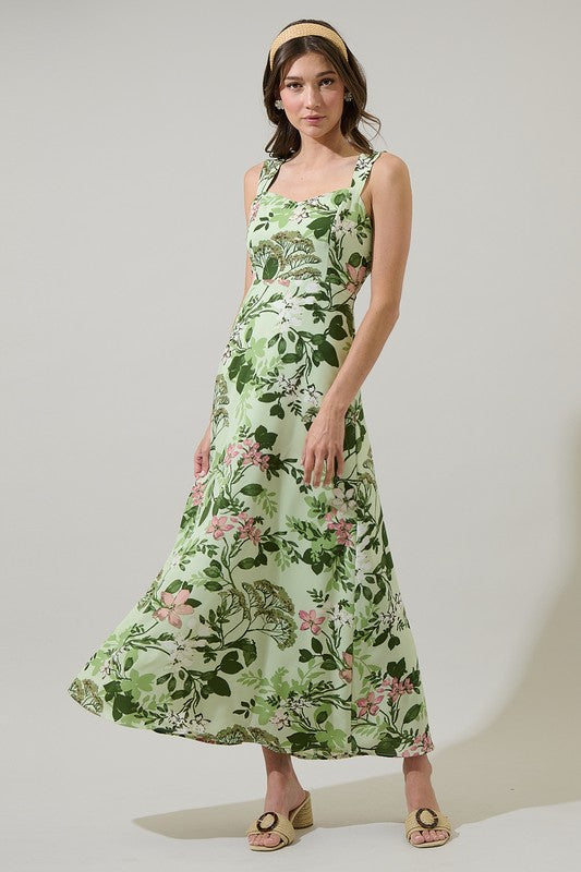 Zane Floral Bary Smocked Maxi Dress