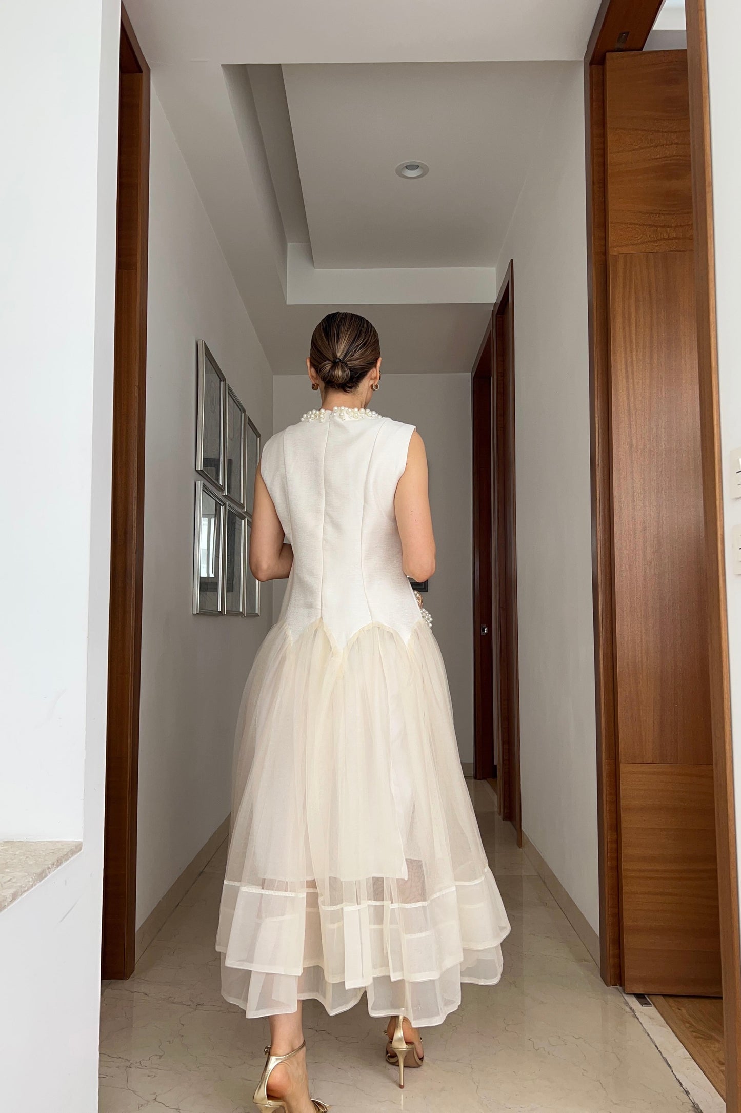 Elegant Ivory Midi Dress