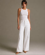 Wide-Leg Jeans in Natural White