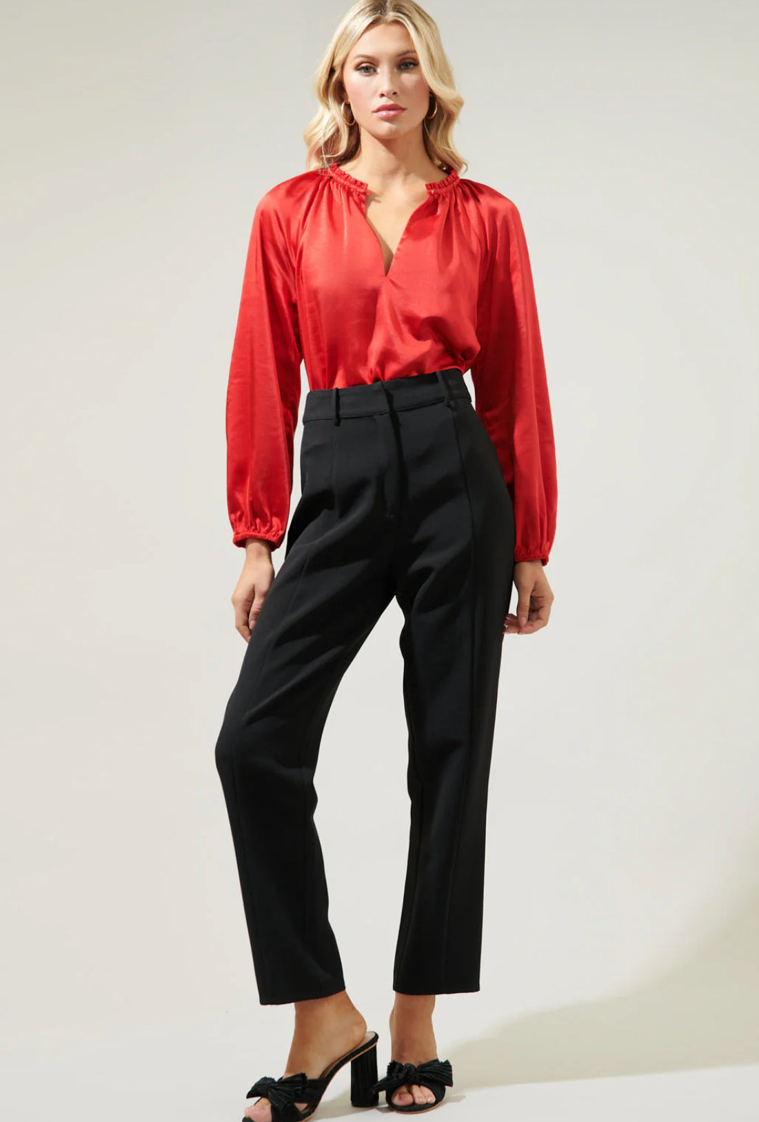 Alcazar Raglan Sleeve Satin Blouse