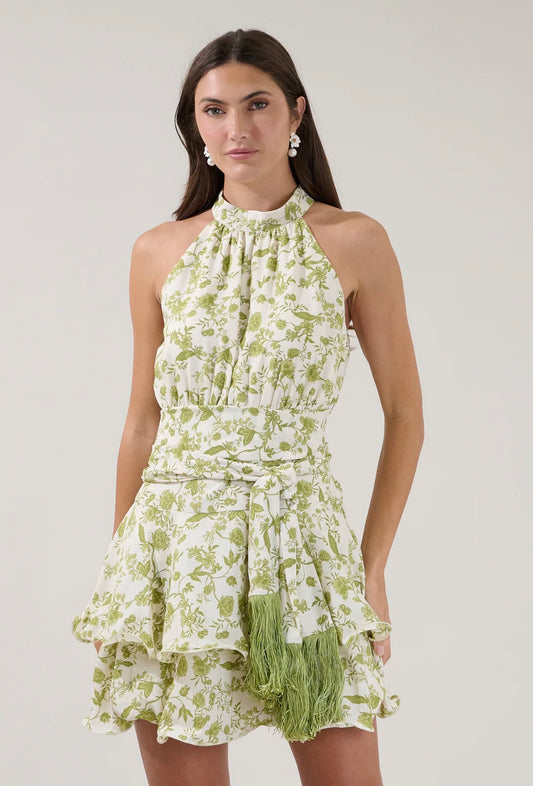 Mariena Ruffle Mini Dress Floral