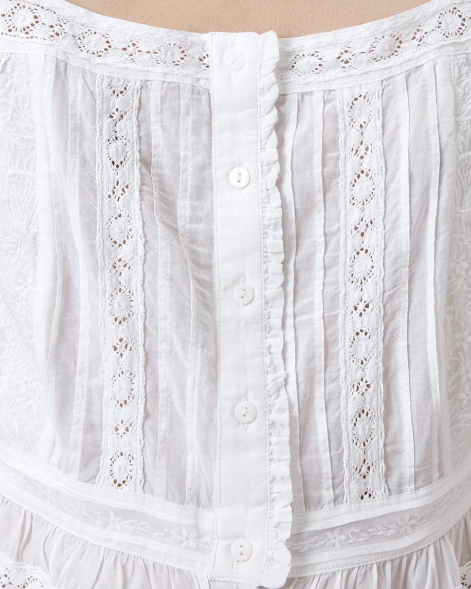 CATALINA SQUARE NECK BRODERIE TOP