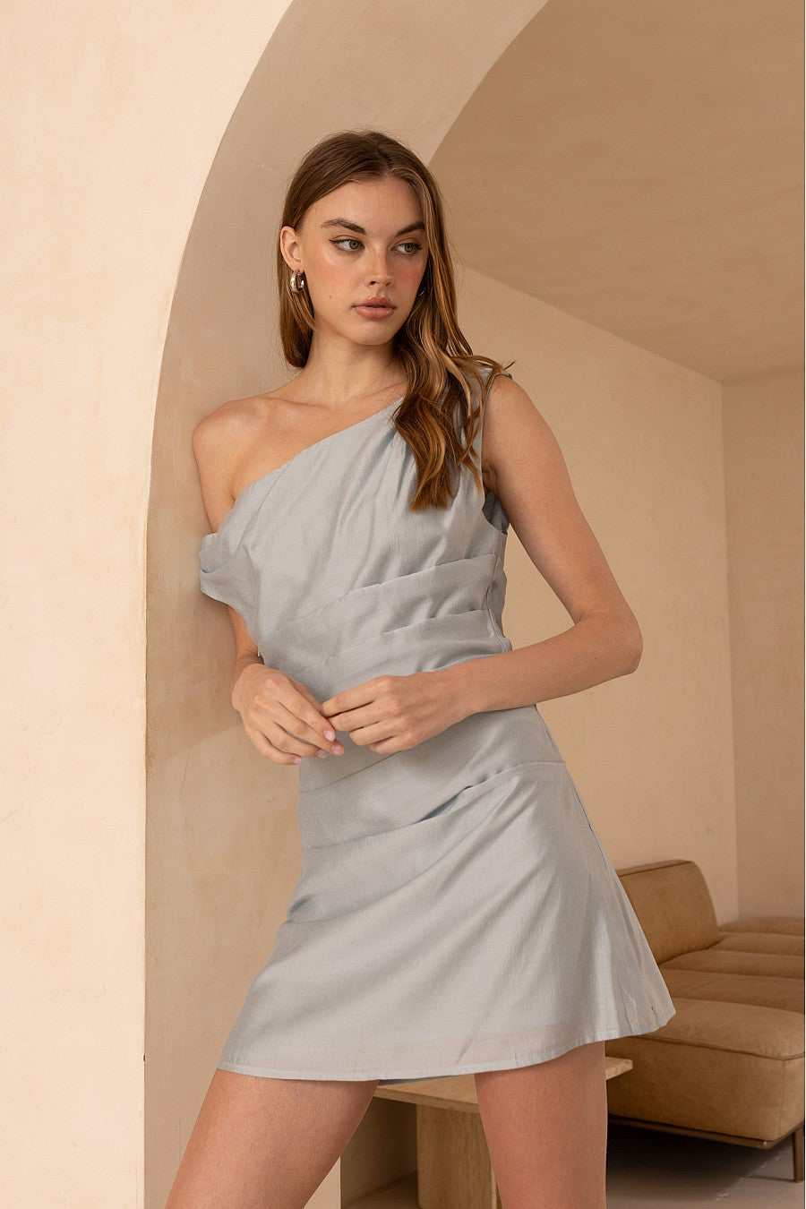 One shoulder mini dress