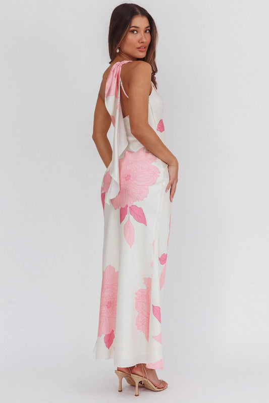 One-Shoulder Sash Maxi
Dress Floral Butter