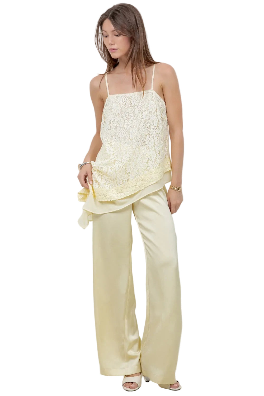 Camille Asymmetric Lace Top