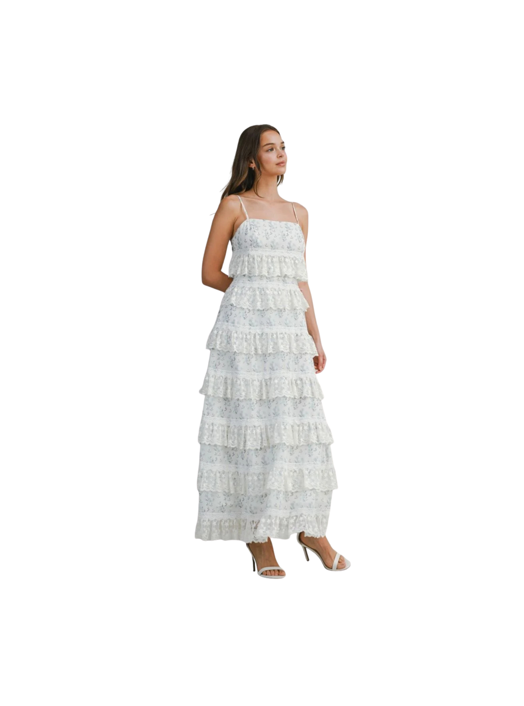 Floral printed woven midi dress