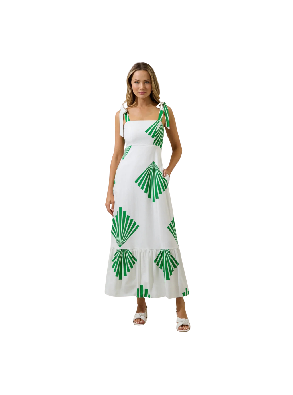 Hendy Shoulder Tie Maxi Dress Fan Breeze
