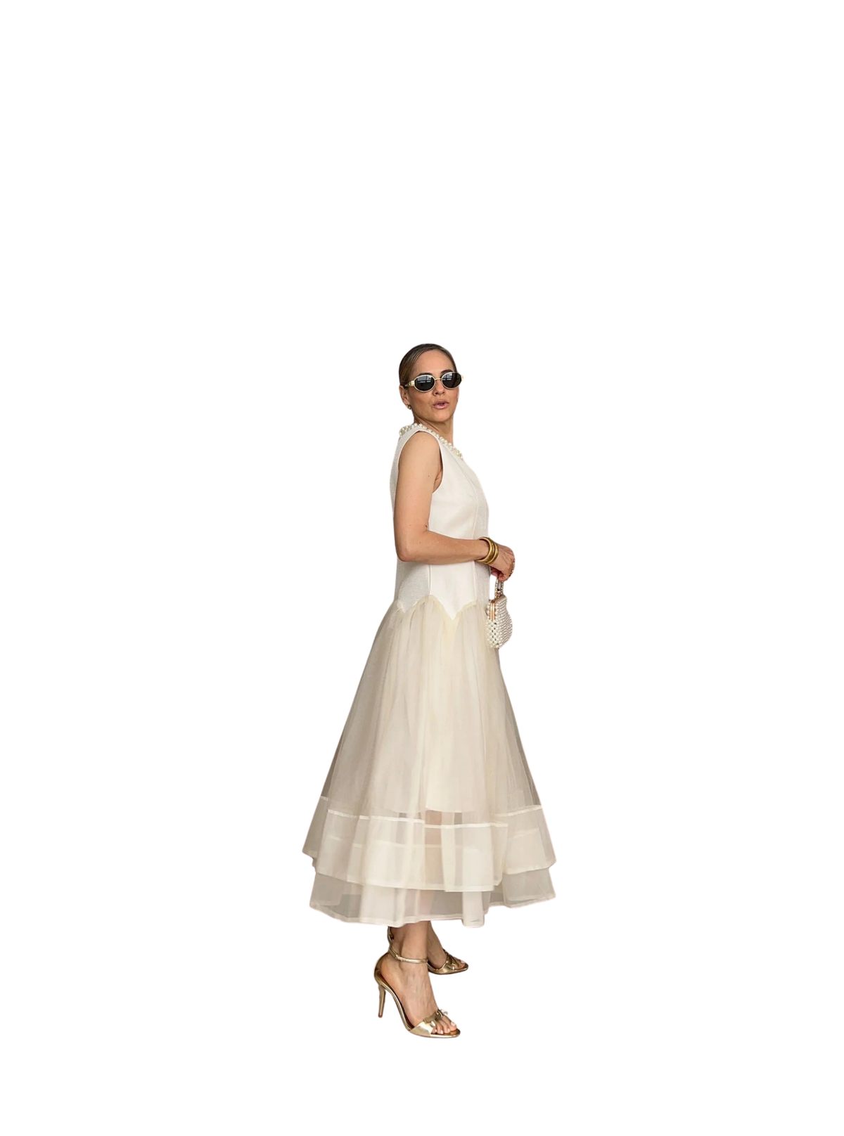 Elegant Ivory Midi Dress