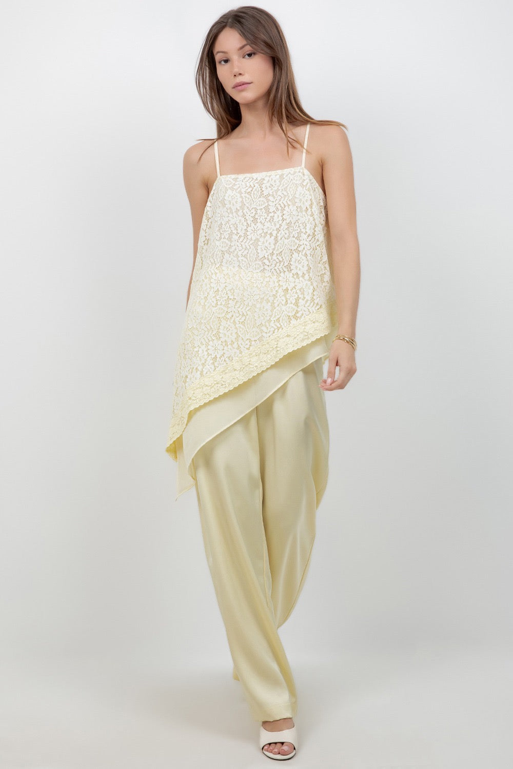 Camille Asymmetric Lace Top