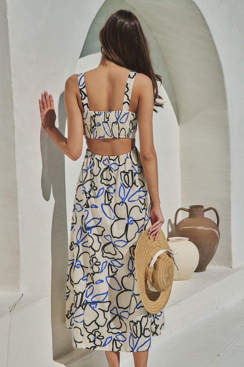 Steff Open Back Midi Dress Tercy Floral