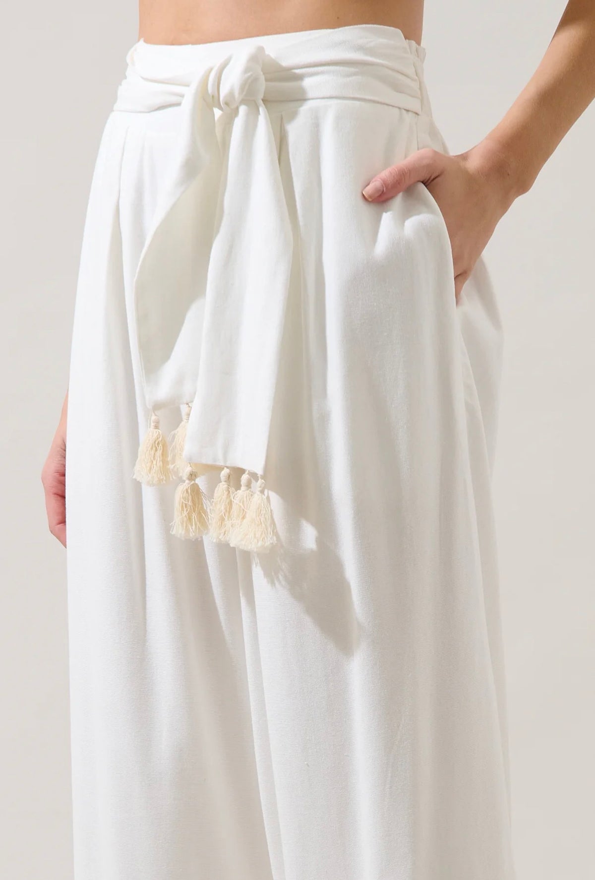 Biela Tassel Trim Wide Leg Pants