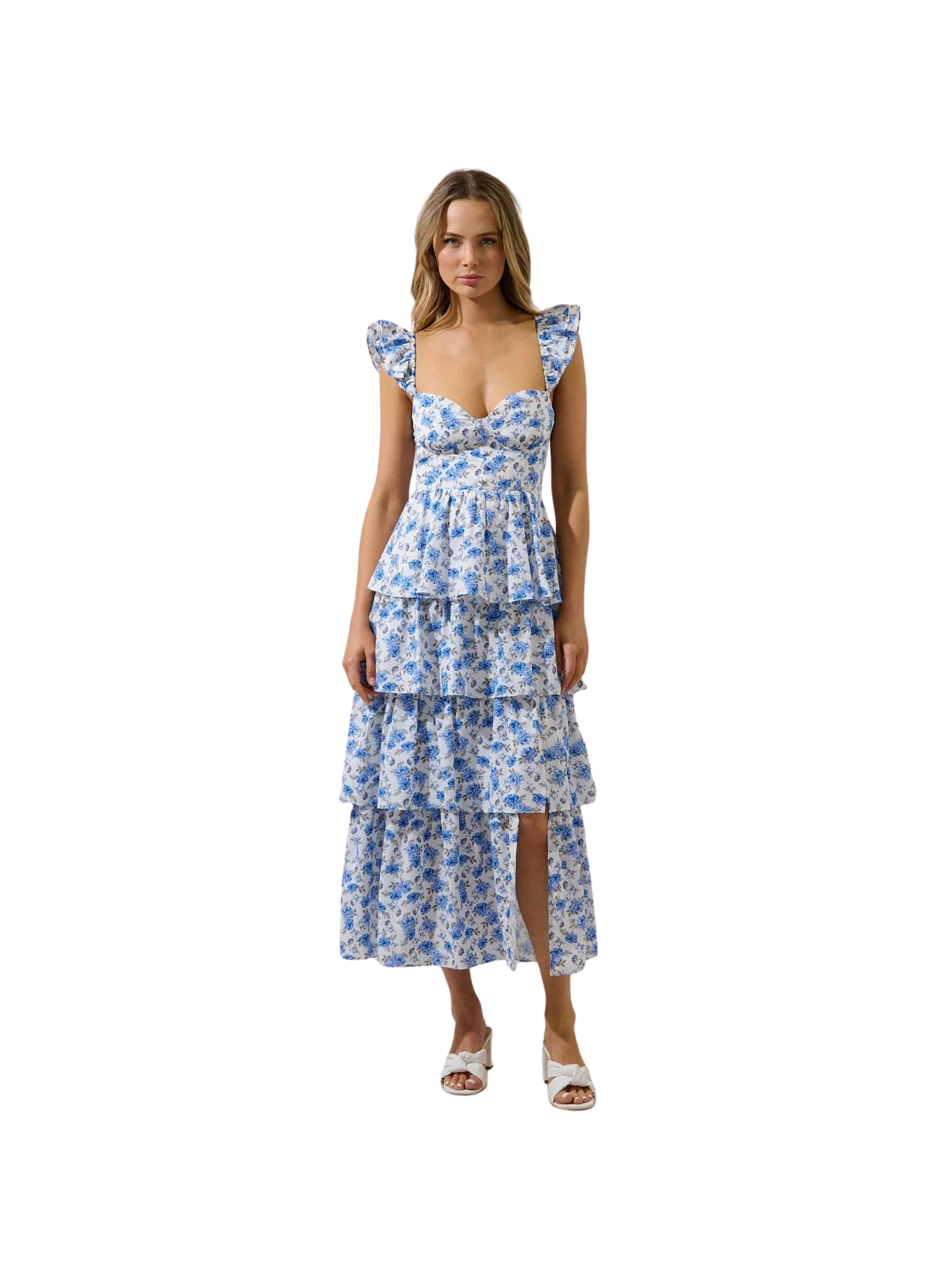 Covina Tiered Midi Dress Patty Floral