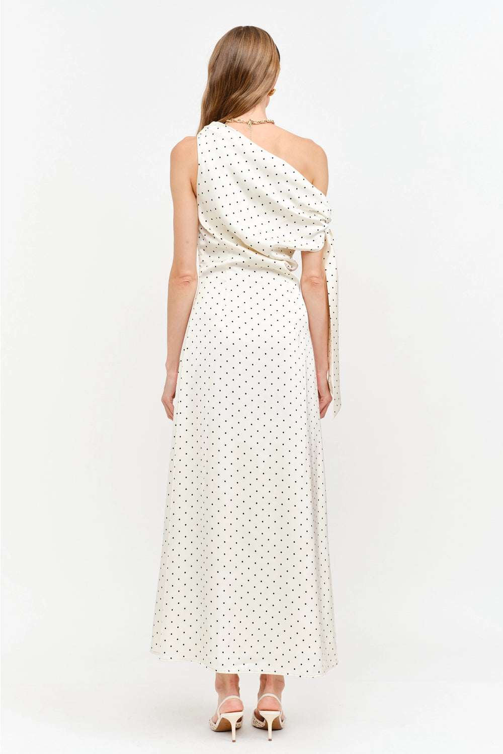 REMIE MAXI DRESS - CREAM POLKA DOT