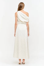 REMIE MAXI DRESS - CREAM POLKA DOT