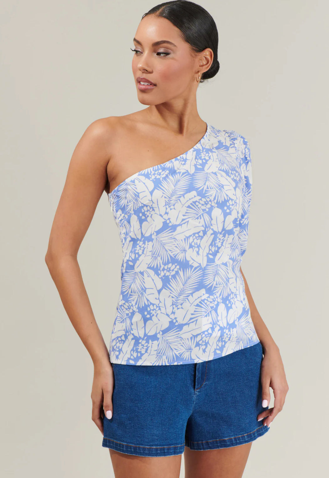 Azul Tropical One Shoulder Blouse