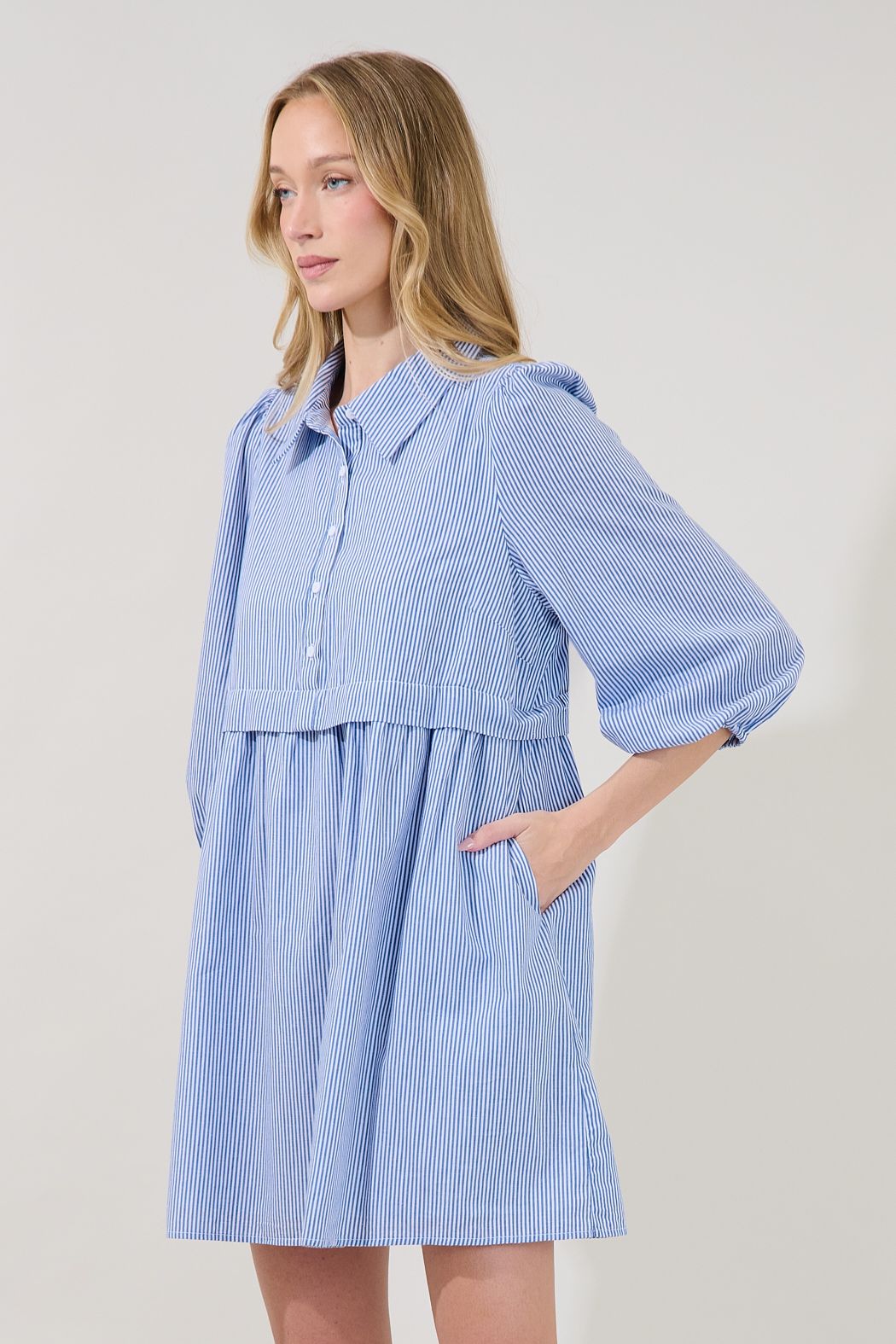 Jurane Striped Long Sleeve Mini Dress
