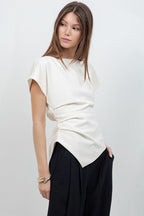 SOFT WOVEN SHORT SLEEVE BLOUSE