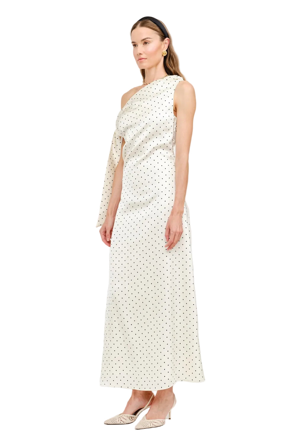 REMIE MAXI DRESS - CREAM POLKA DOT