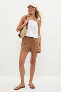 Satin shorts with elastic waist