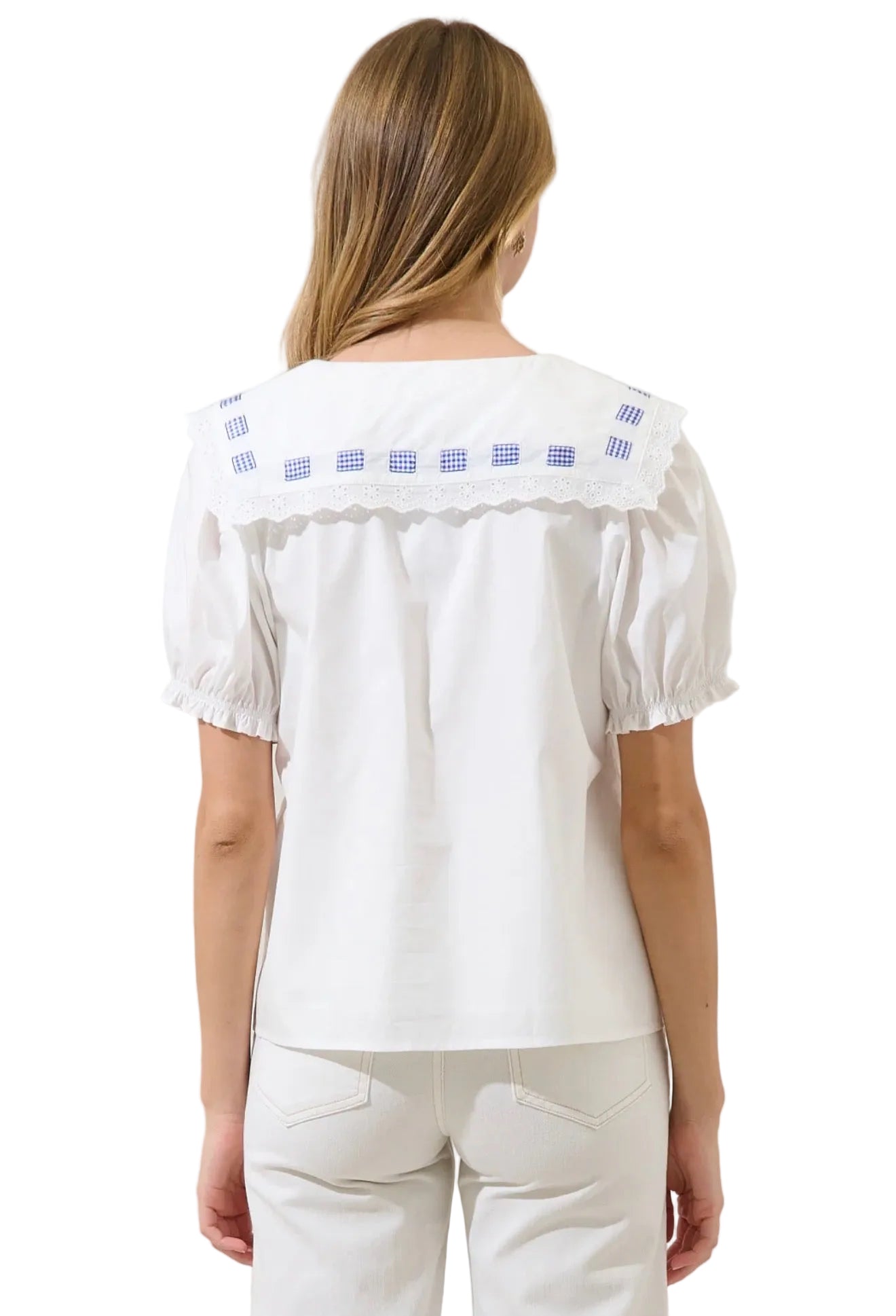 Miriam Gingham Sailor Top