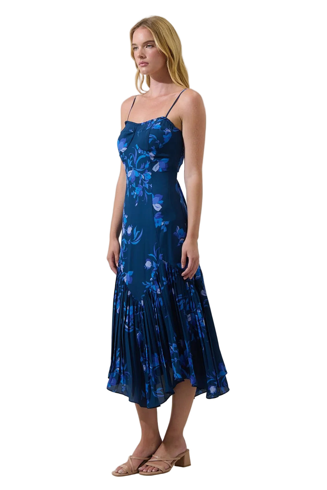 Niva Floral Hendra Pleated Maxi Dress