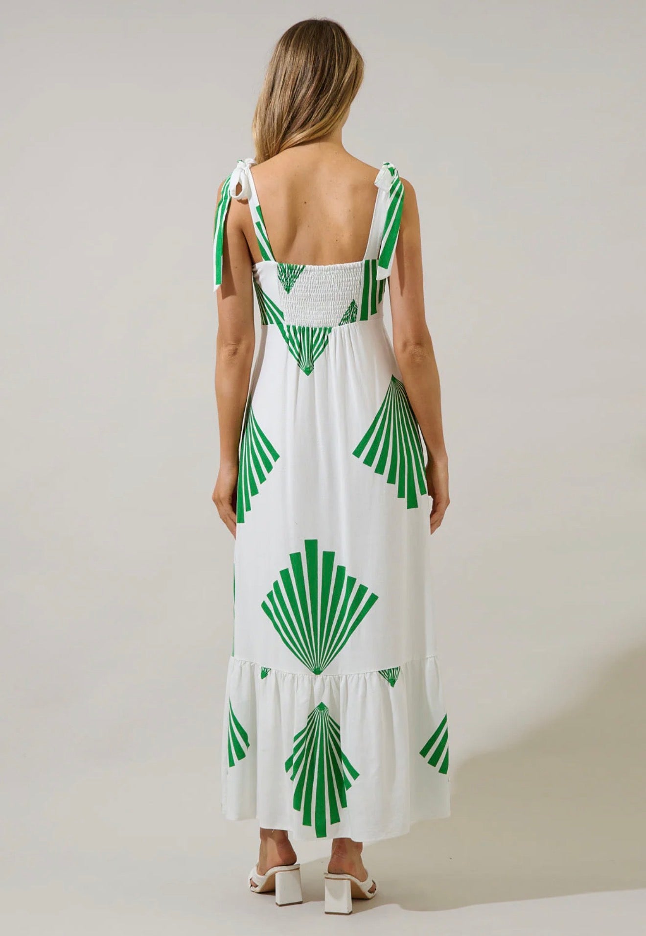 Hendy Shoulder Tie Maxi Dress Fan Breeze