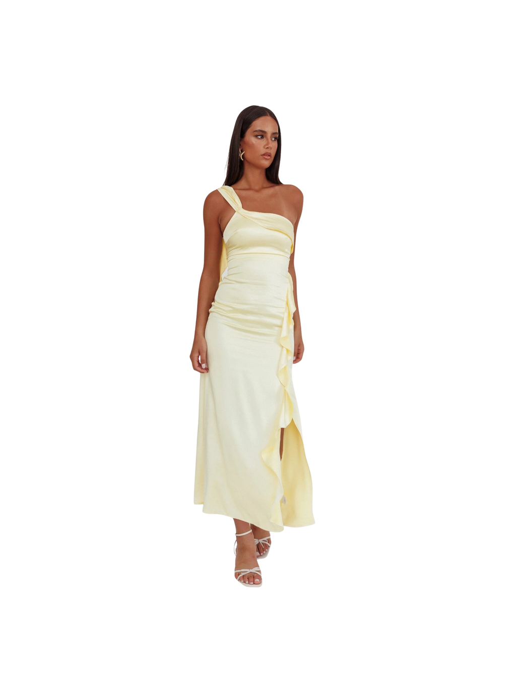 Carmel One-Shoulder Split Maxi
Dress Butter