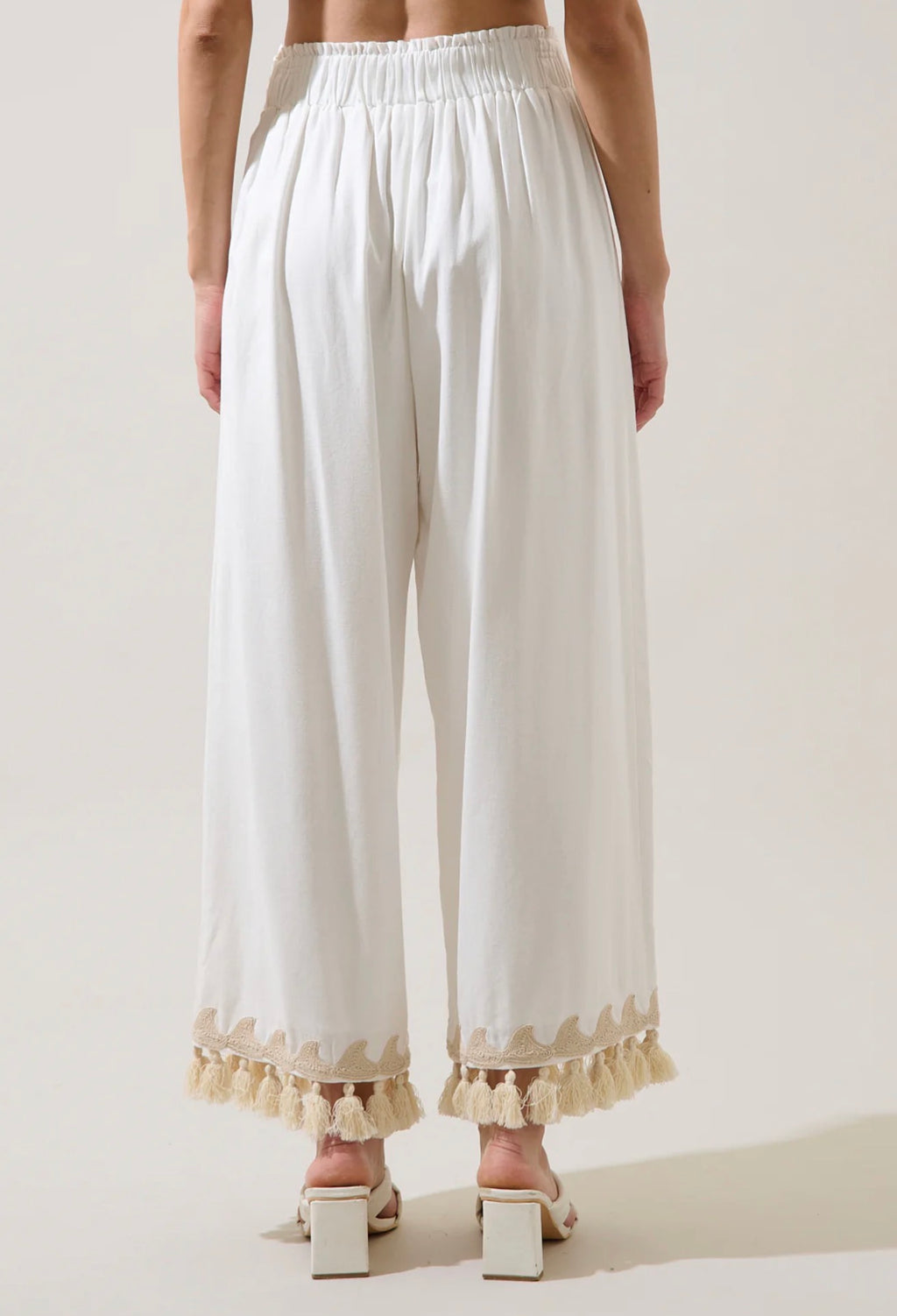 Biela Tassel Trim Wide Leg Pants