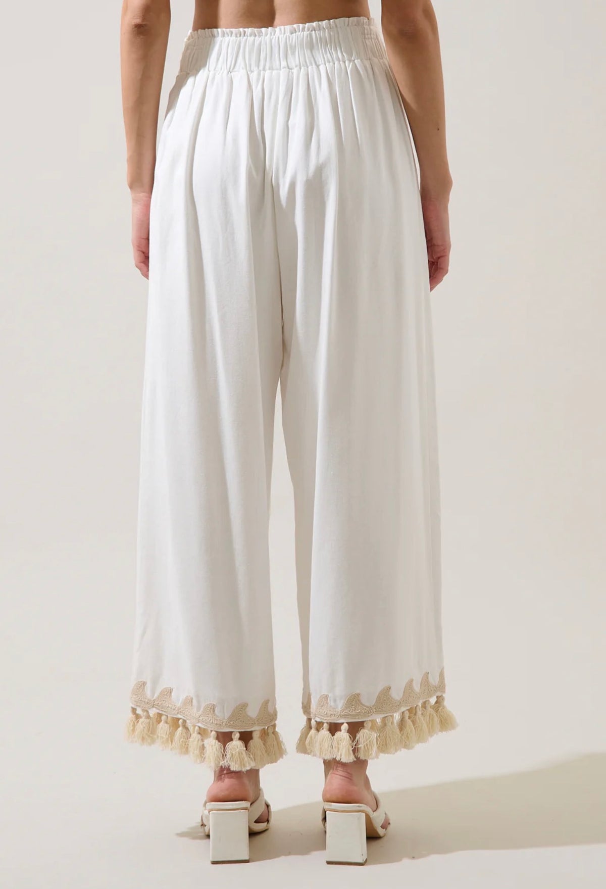 Biela Tassel Trim Wide Leg Pants
