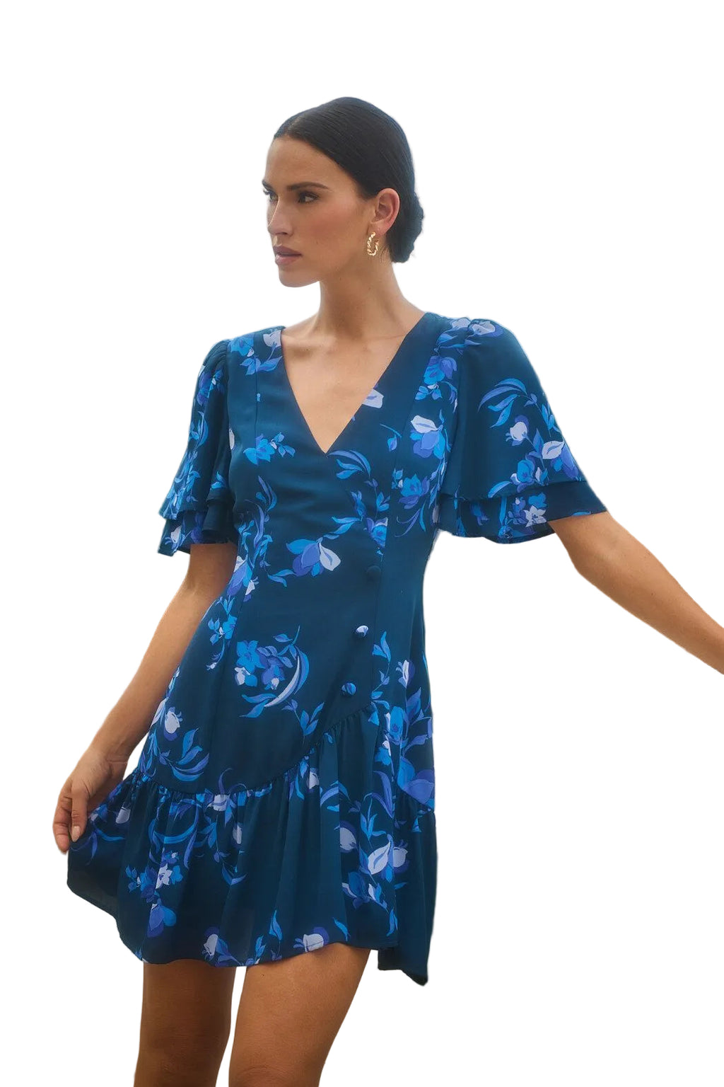 Niva Floral Rivane Button Wrap
Mini Dress