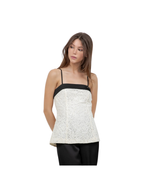 FITTED LACE SLEEVELESS TANK TOP