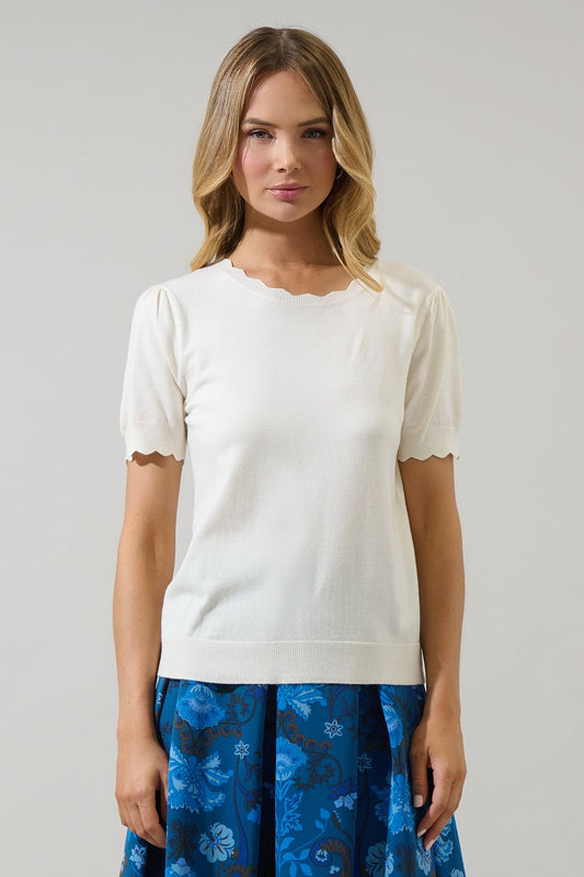 Yvette Scallop Sweater Top