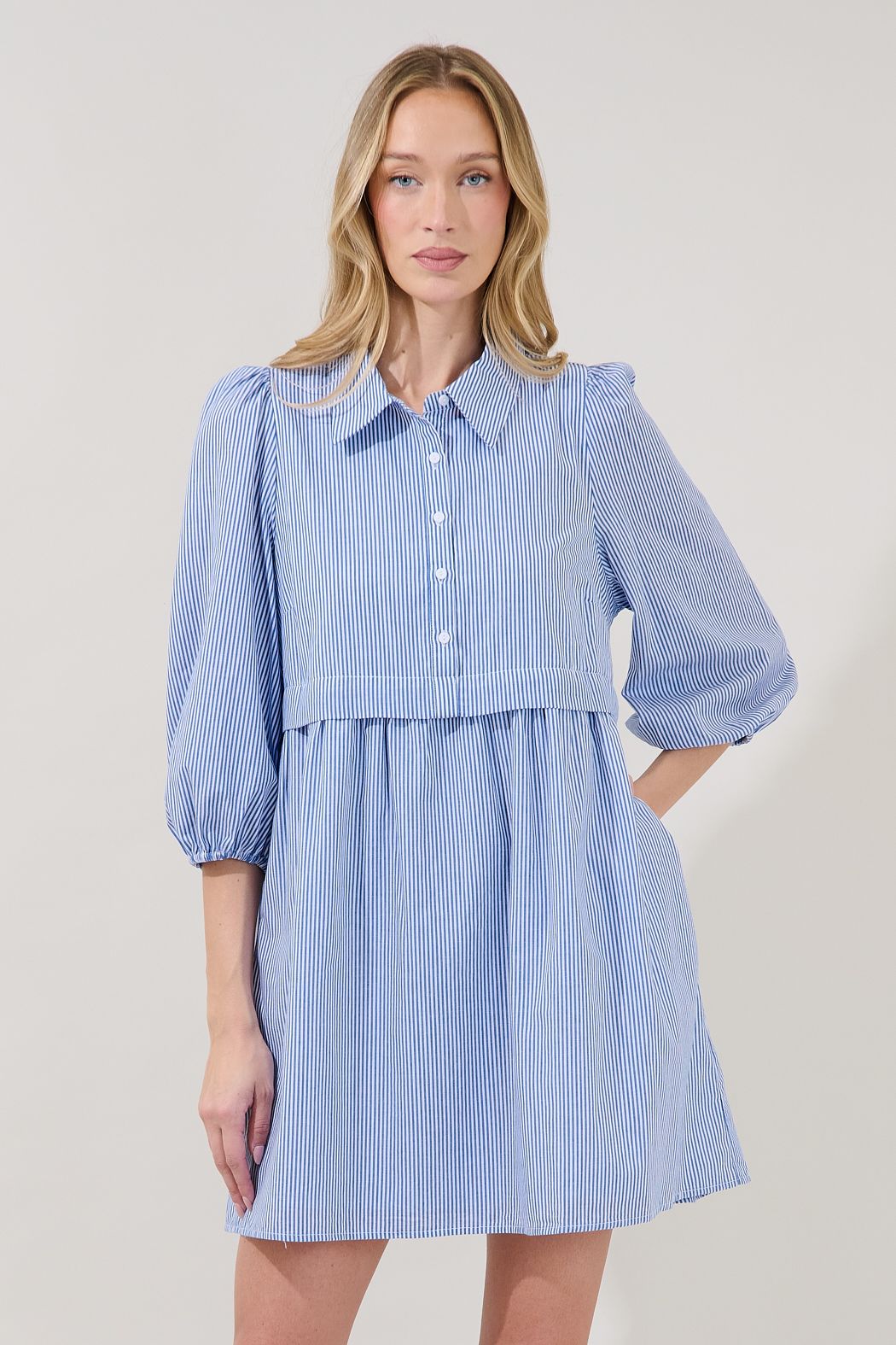 Jurane Striped Long Sleeve Mini Dress