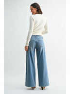 STRETCH MID RISE PALAZZO