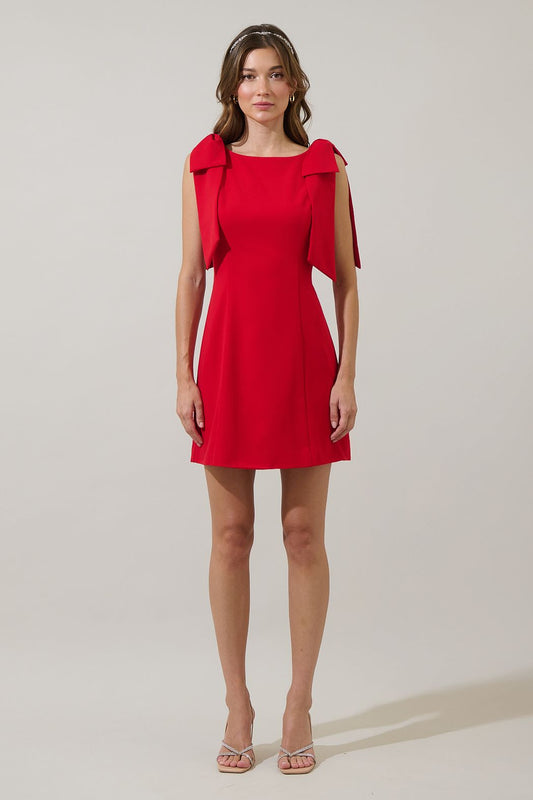 Naelle Shoulder Bow Mini Dress