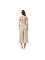 Evelina Ruched Midi Dress Lasha Stripe